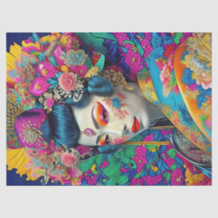 Modern Colourful Geisha Decoupage Tissue Paper