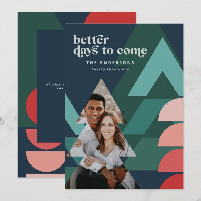 Modern colourful geometric abstract holiday photo (Front/Back)