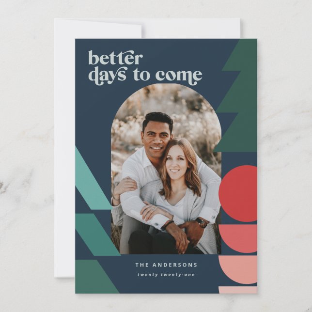 Modern colourful geometric abstract holiday photo (Front)