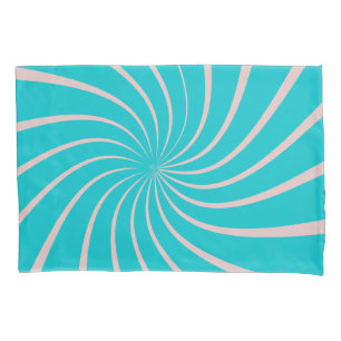 Modern colourful geometric blue pink trendy chic  pillowcase