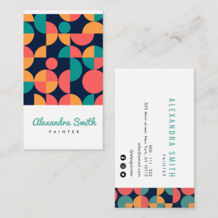 modern colourful geometric pattern painter business card