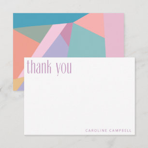 Modern Colourful Geometric Purple Custom Graduatio Thank You Card