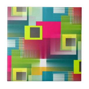 Modern Colourful Geometric Shapes Abstract Pattern Tile