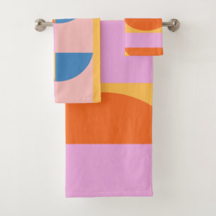 Modern Colourful Geometric Shapes Pattern Bath Towel Set