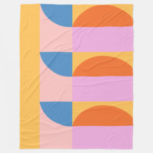 Modern Colourful Geometric Shapes Pattern Fleece Blanket