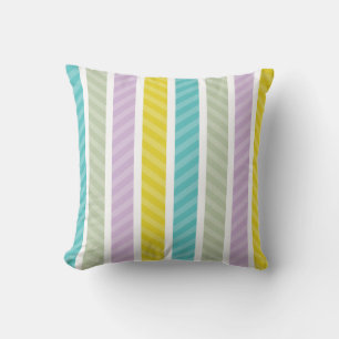 Modern Colourful Geometric Stripes Pattern Cushion