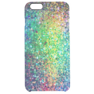 Modern Colourful Glitter Texture Print Clear iPhone 6 Plus Case