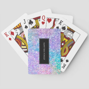 Modern Colourful Glitter With Black Accent Playing Cards