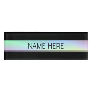 Modern Colourful Gradient & Editable Text Name Tag