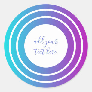 Modern Colourful Gradient Geometric Classic Round Sticker