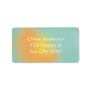 Modern Colourful Gradient Ombré Mint Orange Addres Label