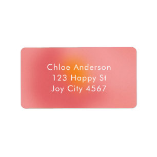 Modern Colourful Gradient Ombré Pink Orange Addres Label