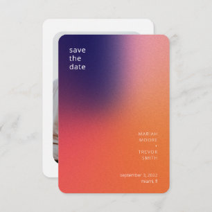 Modern Colourful Gradient Purple Orange Photo Save The Date