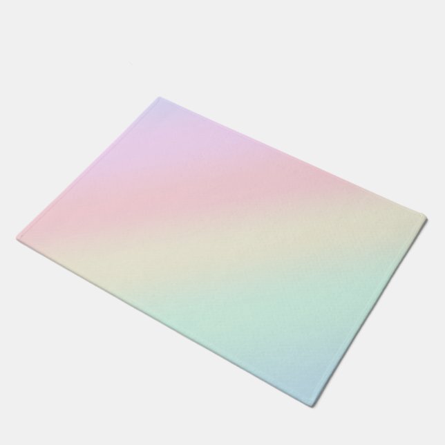 Modern colourful gradient Watercolor Rainbow Doormat (Angled)
