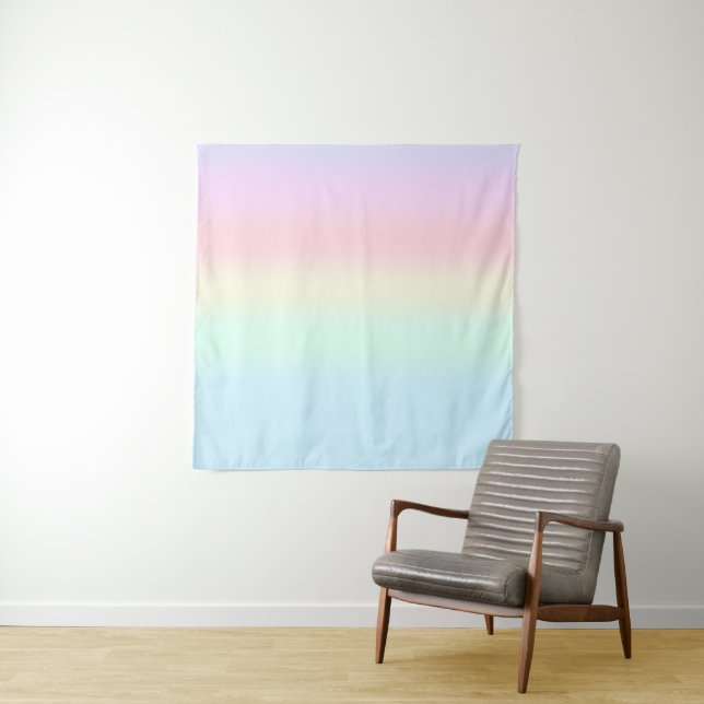 Modern colourful gradient Watercolor Rainbow Tapestry (In Situ)