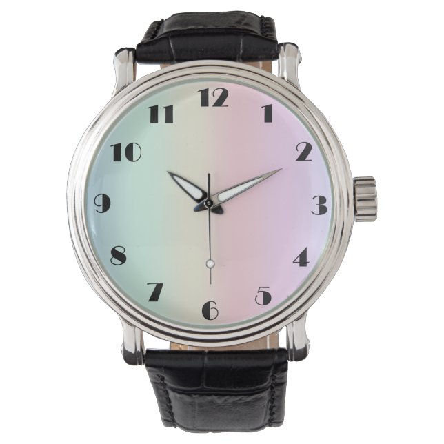 Modern colourful gradient Watercolor Rainbow Watch (Front)