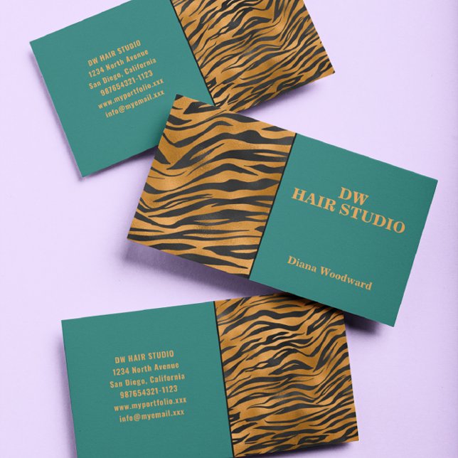 Modern Colourful Green Girly Business Card (Creator Uploaded)