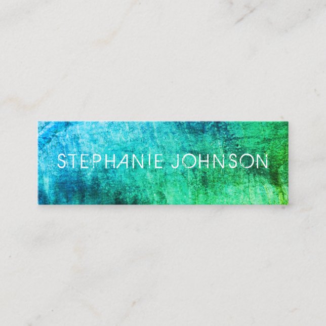 Modern Colourful Grunge and text Mini Business Card (Front)