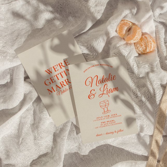 Modern Colourful Hand Drawn Retro Unique Wedding Invitation (Creator Uploaded)