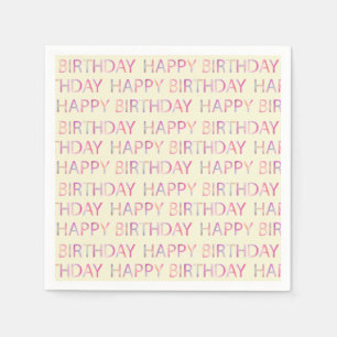 Modern Colourful Happy Birthday Napkins