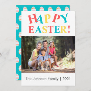 Modern Colourful Happy Easter Photo Holiday Card