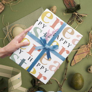 Modern Colourful Happy Easter  Wrapping Paper