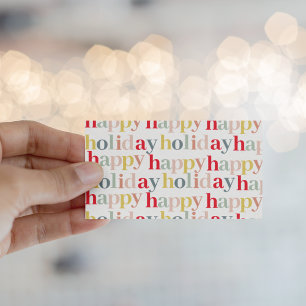 Modern Colourful Happy Holiday Business Card