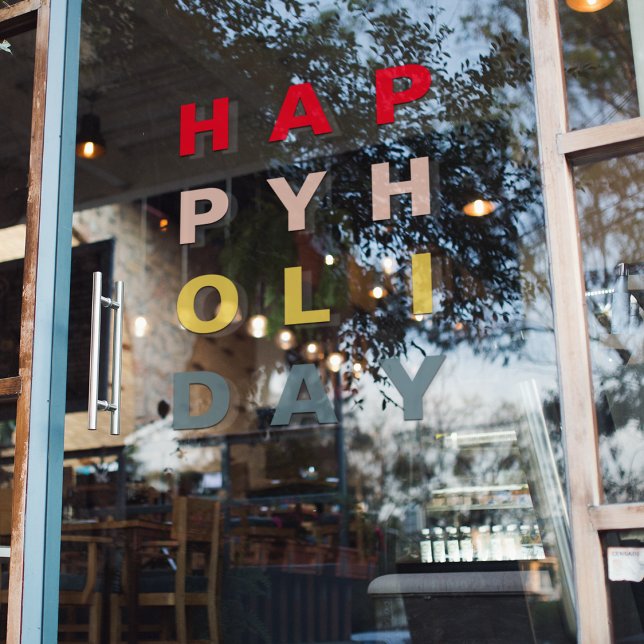 Modern Colourful Happy Holidays   Window Cling (Creator Uploaded)