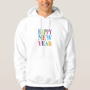 Modern Colourful Happy New Year   Hoodie