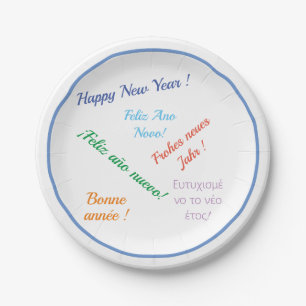 Modern colourful Happy new year party Paper Plate