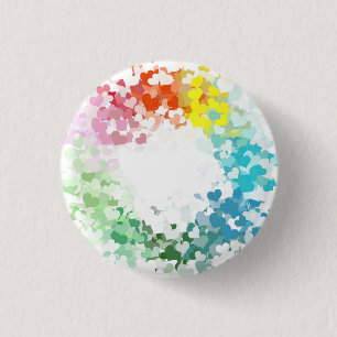 Modern Colourful Hearts Custom Blank Template 3 Cm Round Badge