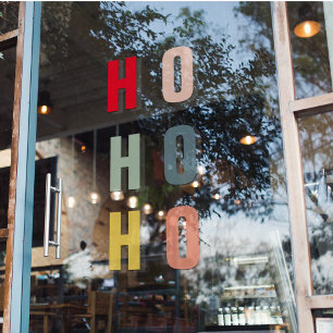 Modern Colourful Ho Ho Ho Holidays Window Cling