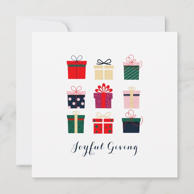 Modern Colourful Holiday Gifts Christmas Card (Front)