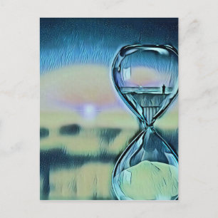 Modern Colourful Hourglass Passage Of Time Postcard