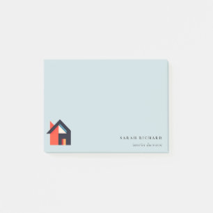 Modern Colourful House Logo Realtor Blue Red Orang Post-it Notes
