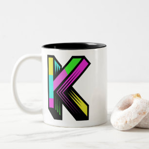 Modern colourful Initial K Mug