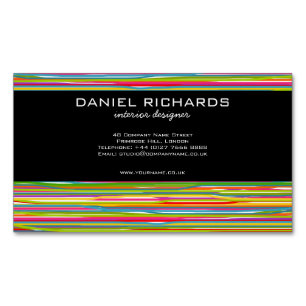 Modern Colourful Interior Designer Branding Magnetic Business Card