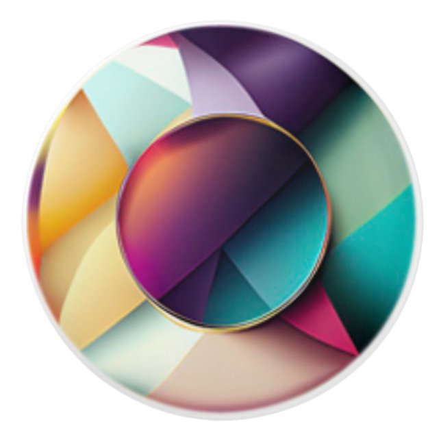 Modern Colourful Jewel Toned Ceramic Knob (Front)