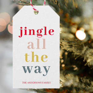 Modern Colourful Jingle All The Way   Gift Tags