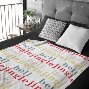 Modern Colourful Jingle Bell Jingle Bell Fleece Blanket