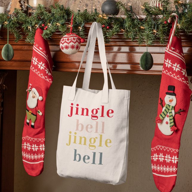 Modern Colourful Jingle Bell Jingle Bell Tote Bag (Creator Uploaded)