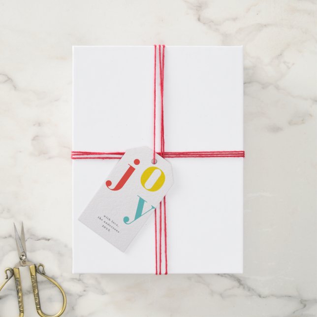 Modern Colourful Joy | Holiday Gift Tags (With Twine)