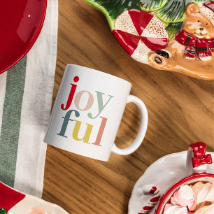 Modern Colourful Joyful Christmas Holiday Gift Mug