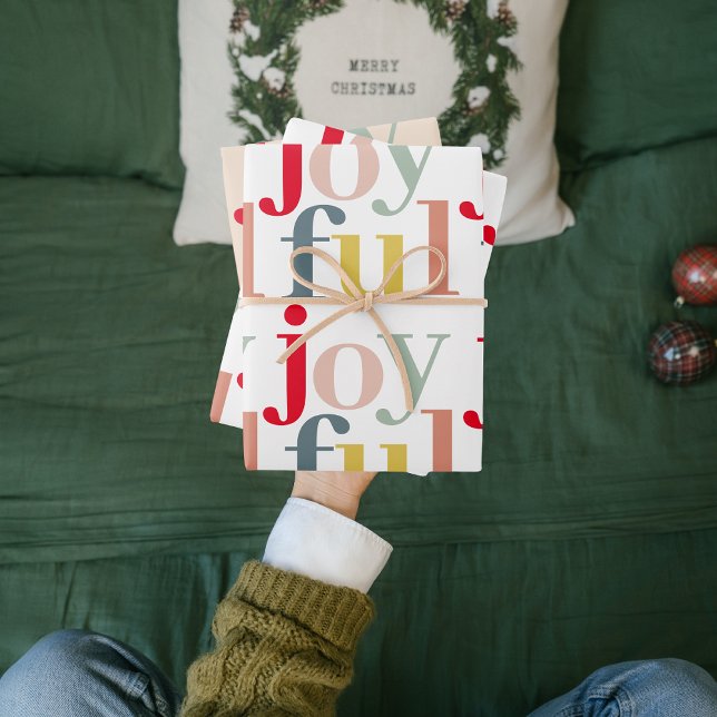 Modern Colourful Joyful Christmas Holiday Gift Wrapping Paper Sheet (Creator Uploaded)