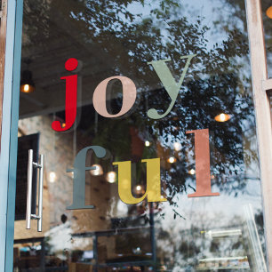 Modern Colourful Joyful Holidays Window Cling