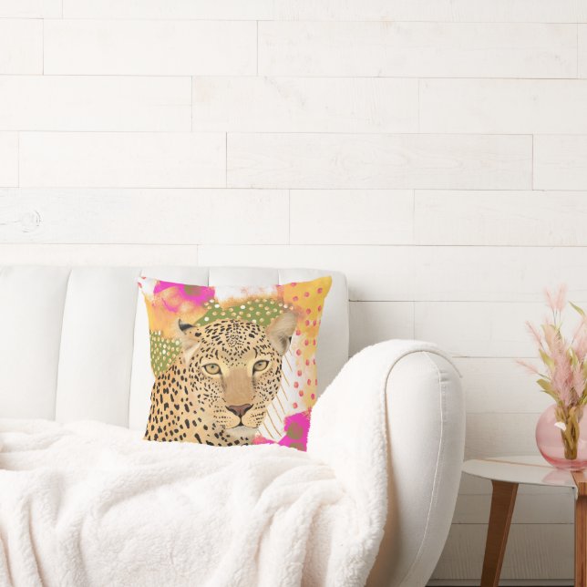 Modern Colourful Leopard Design Cushion (Couch)