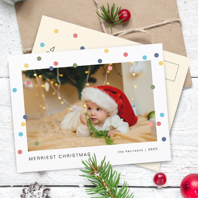 Modern Colourful Lights Photo Holiday Postcard (Modern Colorful Lights Photo Holiday Postcard)