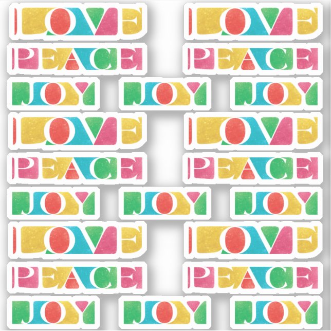 MODERN colourful LOVE PEACE JOY CHRISTMAS (Front)