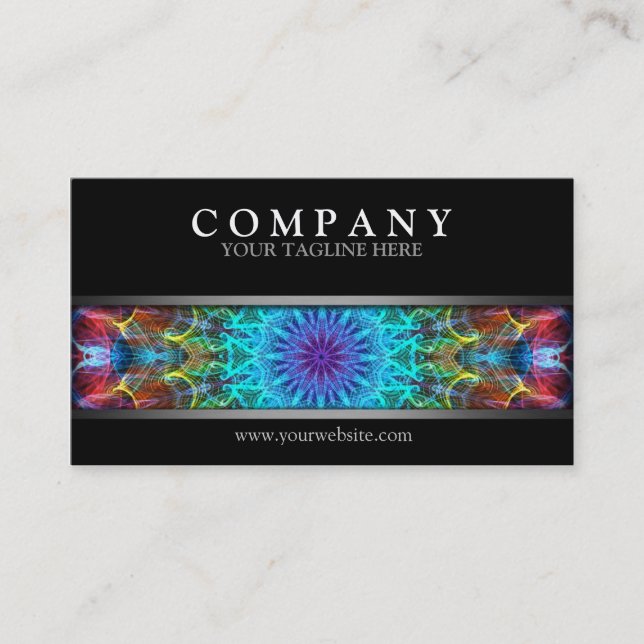 Modern Colourful Mandala Business Card (Front)