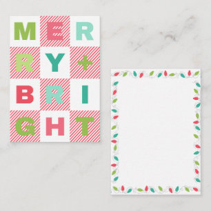 Modern Colourful Merry and Bright Christmas Card